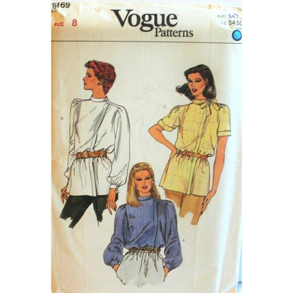 Vogue Sewing Pattern 8169 Blouse Misses Size 8 - Picture 1 of 2
